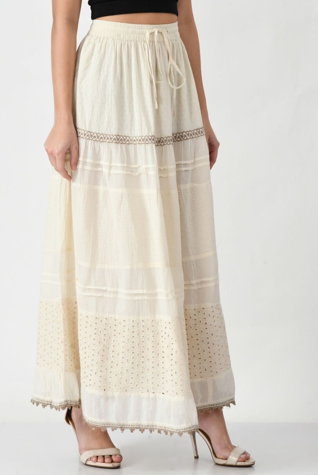 Oatmeal Long Skirt single strip