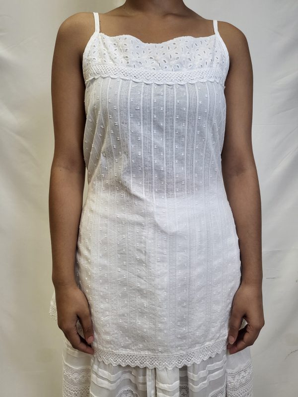 White thin strap - Long top