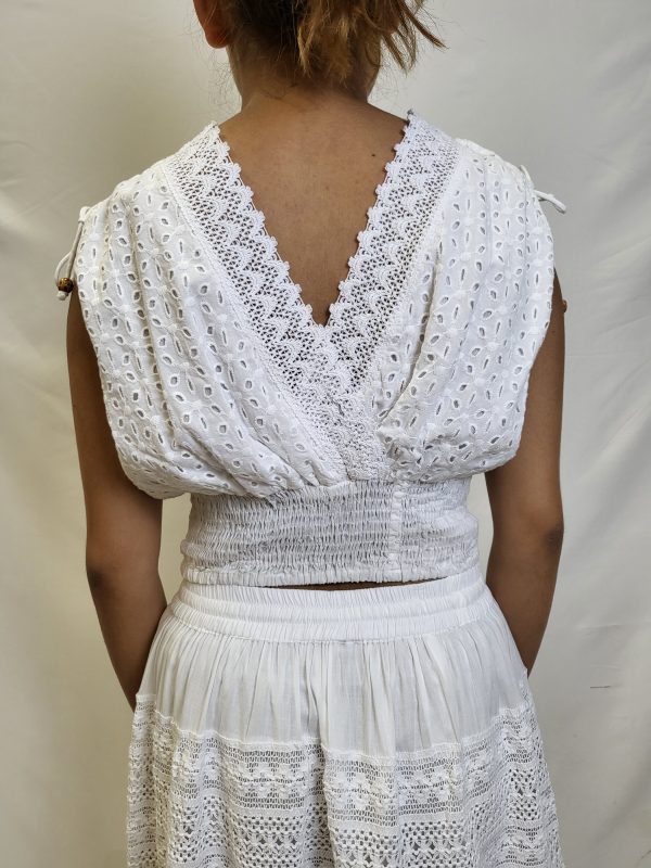 White wide strap - Halter top - fitted bottom - Image 2