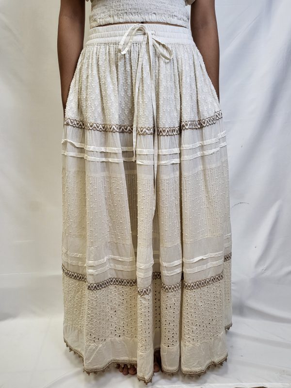 Oatmeal Long Skirt Thin bands