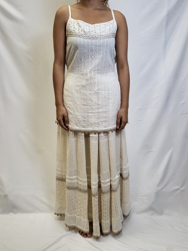 Oatmeal thin strap - long tank top