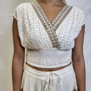 Oatmeal wide strap halter top