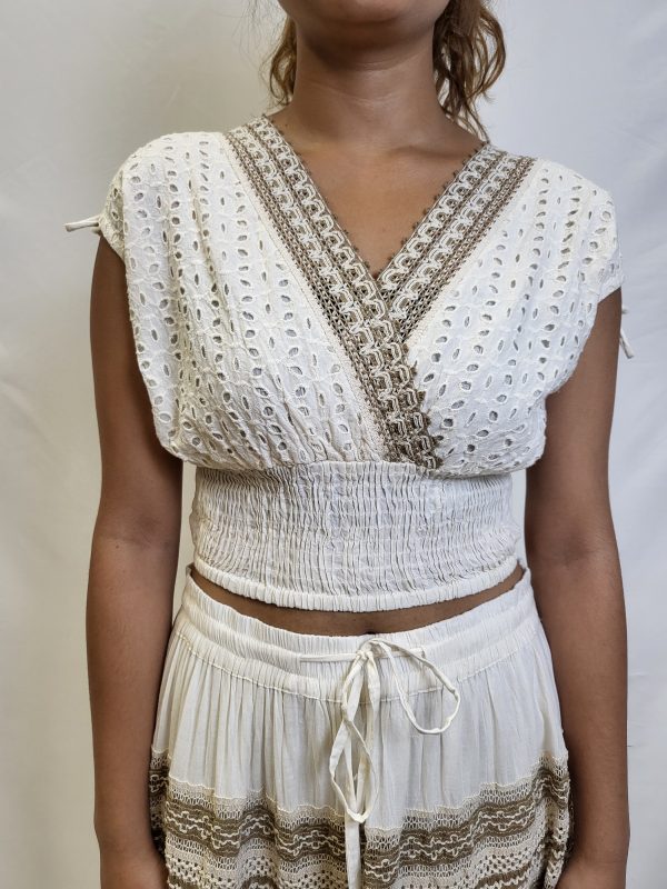 Oatmeal wide strap halter top