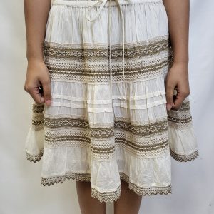 Oatmeal short skirt draw string waist